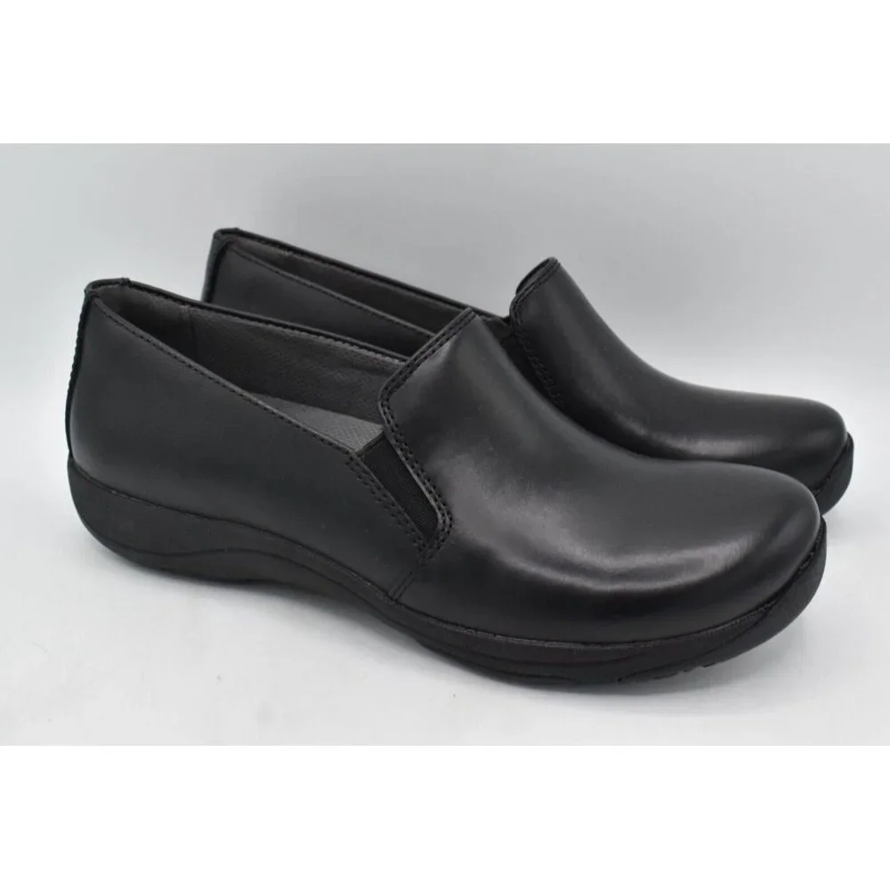 Dansko‎ Womens EU 38 US 7.5-8 Nora Black Leather Slip On Loafers Shoes Clogs